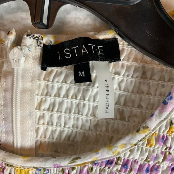 1. State Women's Floral Frenzy Long Sleeve Smocked Peasant Top Size M NWT 9738 - Picture 5 of 9